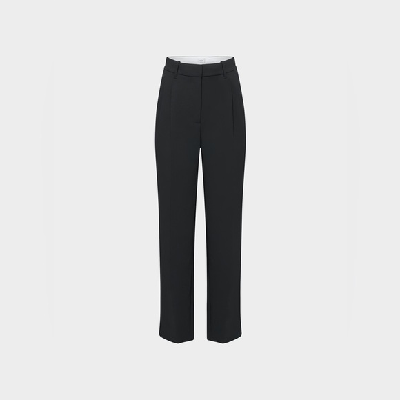 Aritzia Wilfred The Effortless Pant Tall - Crepette Black Sz 4 - Picture 3 of 7